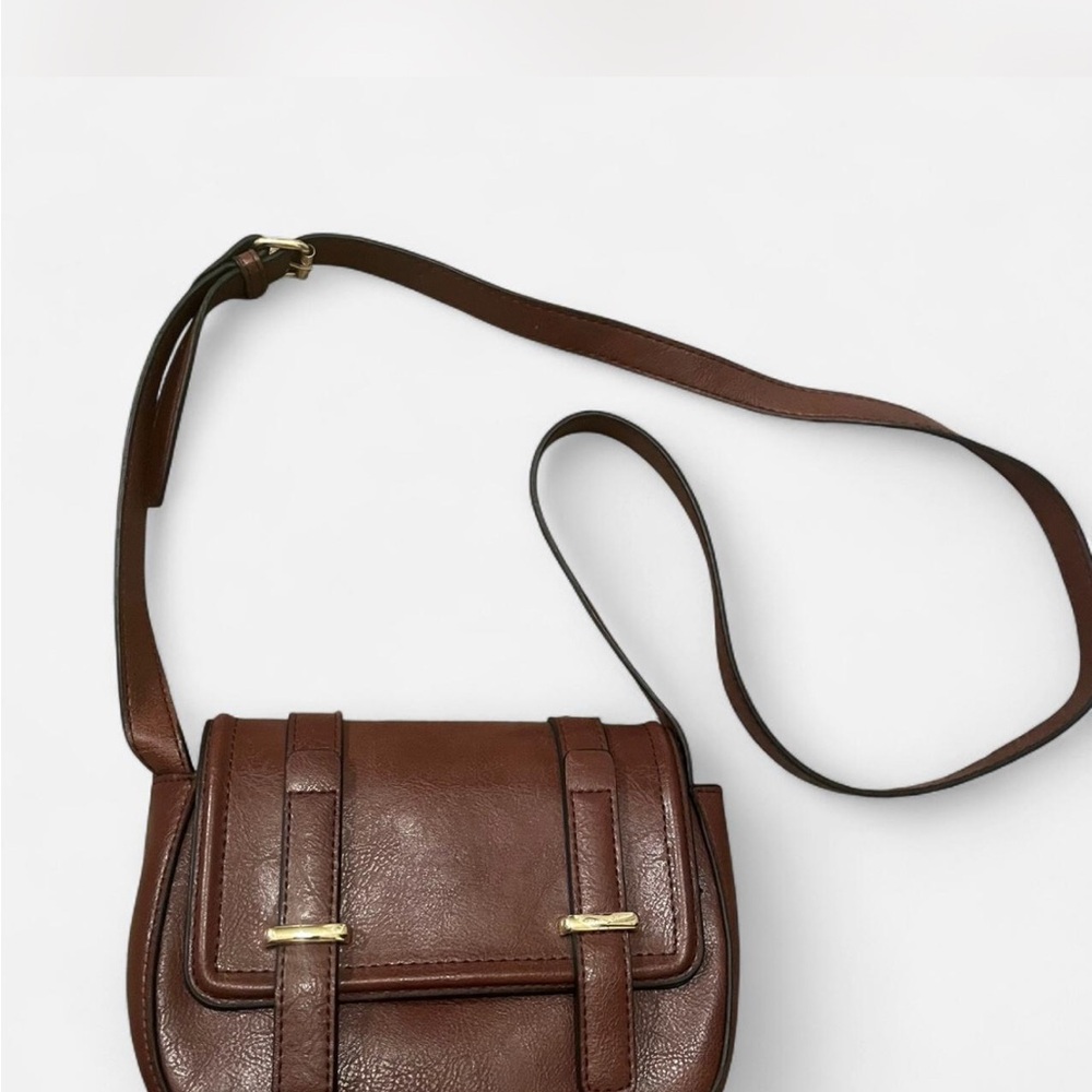 Elegant Brown Leather Shoulder Bag
